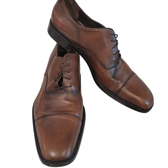 Salvatore Ferragamo Brown cognac sleek Leather Dress Shoes Men’s Size 11.5 main image 11
